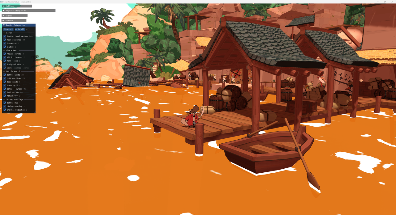 The docks of the Red Island in Soup Raiders