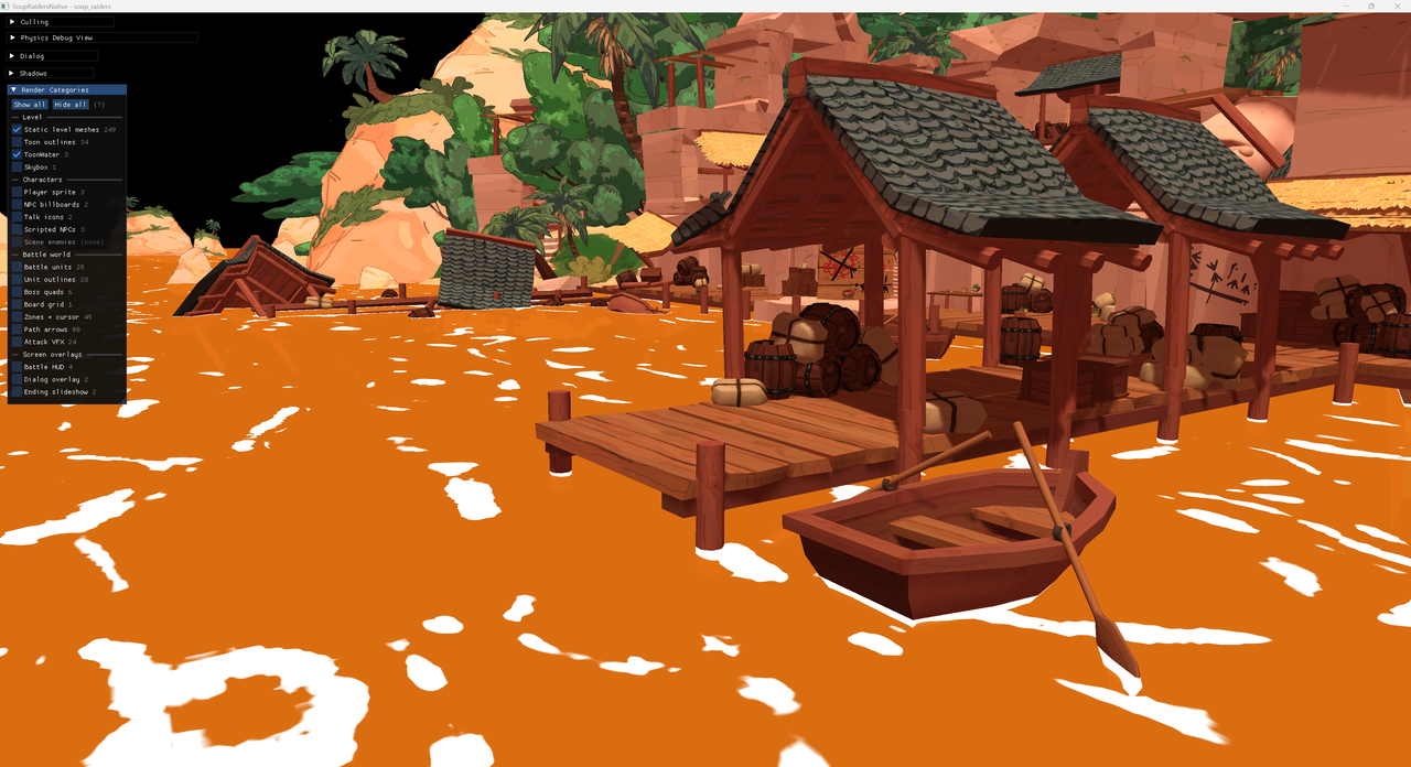 Soup Raiders docks with the water
